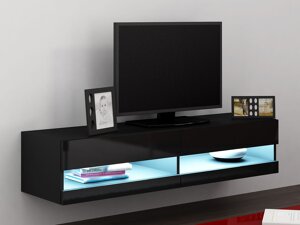 TV galds Charlotte A120 (Melns + Glancēts melns)