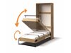 Κρεβάτι - ντουλάπα Akron L114 (Artisan βελανιδιά + Γυαλιστερό λευκό + Γκρι)