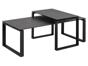 Conjunto de mesa de centro Oakland 546 (Cinzento escuro + Preto)