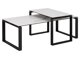 Komplet klubskih mizic Oakland 546 (Beli marmor + Črna)