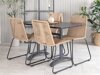 Conjunto de mesa y sillas Dallas 2196 (De color marrón claro + Negro)