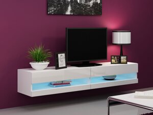 TV galds Charlotte A119 (Balts + Glancēts balts)