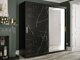 Garderobna omara Hartford 262 (Mat črna + Črni marmor)