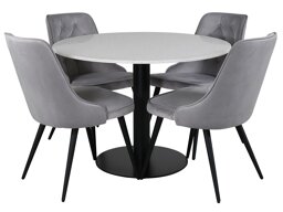 Маса и столове за трапезария Dallas 1160 (Светло сив + Черен)
