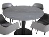 Маса и столове за трапезария Dallas 2660 (Черен + Сив)