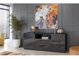 Tv galds Austin U105 (Melns + Glancēts melns)