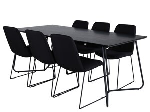 Маса и столове за трапезария Dallas 3039 (Черен)