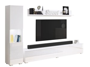 Conjunto de salón Sarasota 130 (Blanco + Blanco brillante)