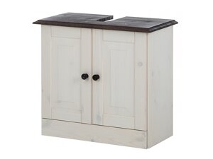 Стоящ шкаф за баня за мивка Denton AA101 (Бял + Havana Дъб)