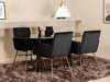 Маса и столове за трапезария Dallas 3066 (Черен + Мед)