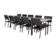 Conjunto de mesa y sillas Dallas 3028 (Negro + Gris)