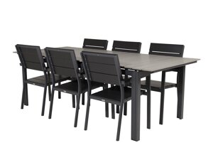 Стол и стулья Dallas 3027 (Чёрный + Серый)