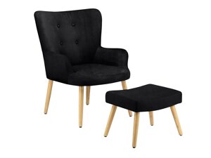 Fotelja Denton 304 (Crna + Svijetlo drvo)