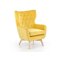 Fotelja Houston 836 (Žuta + Svijetlo drvo)