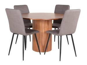 Маса и столове за трапезария Dallas 3091 (Сив + Черен)