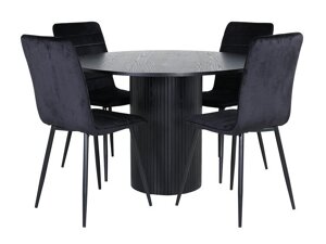 Маса и столове за трапезария Dallas 3090 (Черен)