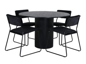 Маса и столове за трапезария Dallas 3084 (Черен)