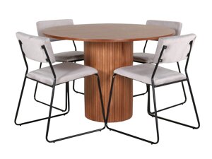 Маса и столове за трапезария Dallas 3082 (Сив + Черен)