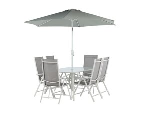 Conjunto de mesa e cadeiras Dallas 3079 (Branco + Cinzento) 2051-408