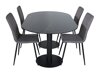 Маса и столове за трапезария Dallas 3067 (Сив + Черен)