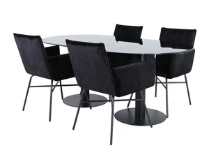 Маса и столове за трапезария Dallas 3066 (Черен)