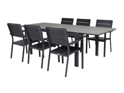 Tisch und Stühle Dallas 3022 (Schwarz + Grau)
