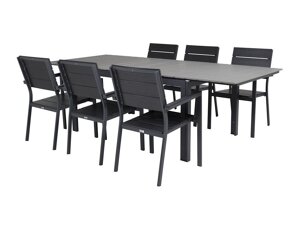 Стол и стулья Dallas 3022 (Чёрный + Серый)