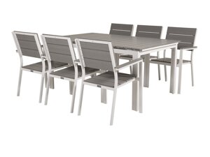Conjunto de mesa e cadeiras Dallas 3022 (Branco + Cinzento)