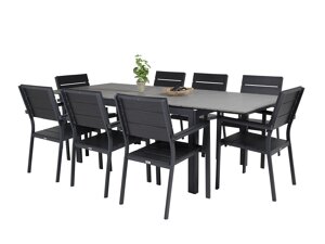 Стол и стулья Dallas 3023 (Чёрный + Серый)