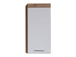 Окачен шкаф за баня Columbia Y107 (Бял гланц + Светъл дъб)