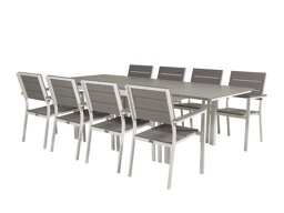 Conjunto de mesa y sillas Dallas 3023 (Blanco + Gris)