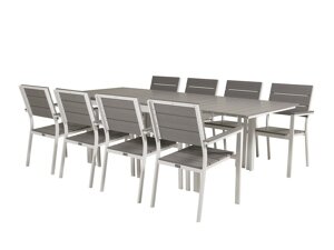 Conjunto de mesa e cadeiras Dallas 3023 (Branco + Cinzento)