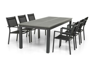 Stalo ir kėdžių komplektas Cortland 164 (Juoda)