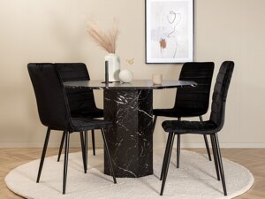 Маса и столове за трапезария Dallas 2617 (Черен)