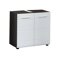 Bagno mobile lavabo Columbia AL102 (Bianco lucido + Rovere grigio)