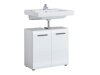 Stehender Badezimmerschrank für ein Waschbecken Columbia AL102 (Weiß + Weiß glänzend)