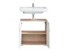 Stehender Badezimmerschrank für ein Waschbecken Columbia AD121 (Weiß glänzend + San Remo Eichenholzoptik)