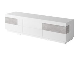 Tv stol Austin 118 (Bijela + Sjajno bijela + Boja betona)