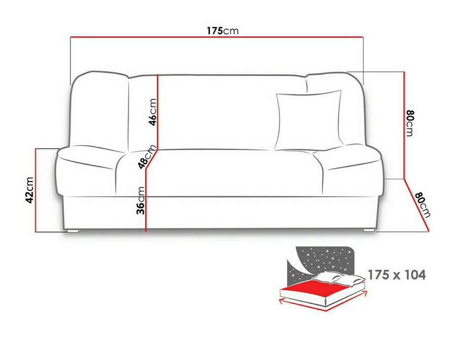 Canapea extensibilă Columbus 117 (Orinoco 85)