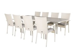 Tisch und Stühle Dallas 2408 (Weiss + Grau)