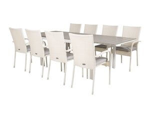 Conjunto de mesa y sillas Dallas 2408 (Blanco + Gris)