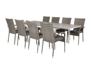 Conjunto de mesa e cadeiras Dallas 2408 (Cinzento + Cinzento escuro)