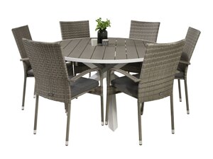 Conjunto de mesa e cadeiras Dallas 2390 (Cinzento + Cinzento escuro)