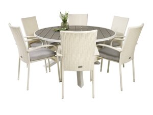 Asztal és szék garnitúra Dallas 2390 (Fehér + Szürke)