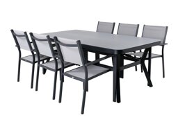 Conjunto de mesa e cadeiras Dallas 2135 (Cinzento + Preto)