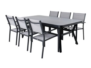 Conjunto de mesa y sillas Dallas 2135 (Gris + Negro)