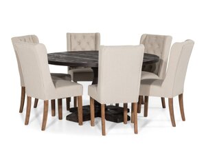 Маса и столове за трапезария Scandinavian Choice 685 (Beige + Кафяв)