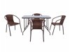 Σετ Τραπέζι και καρέκλες Mesa 115 (Καφέ + Μαύρο)