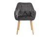 Cadeira Oakland 641 (Cinzento escuro + Brilhante madeira)