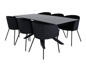 Маса и столове за трапезария Dallas 3036 (Черен)